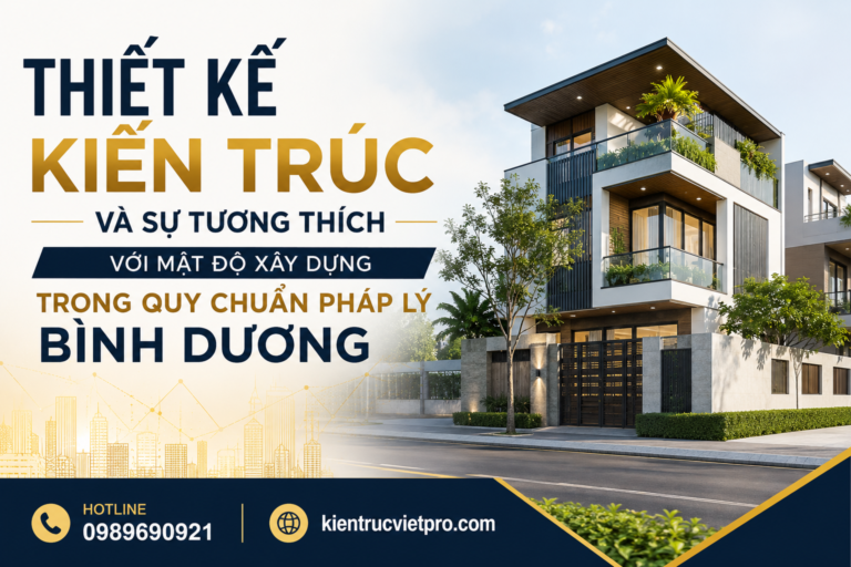 Thiết kế kiến trúc nhà phố hiện đại tuân thủ mật độ xây dựng tại Bình Dương