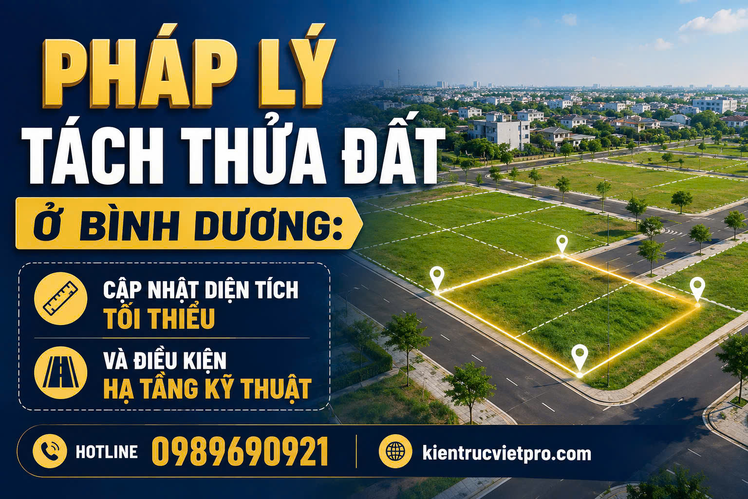 Quy định pháp lý tách thửa đất tại Bình Dương về diện tích và hạ tầng kỹ thuật