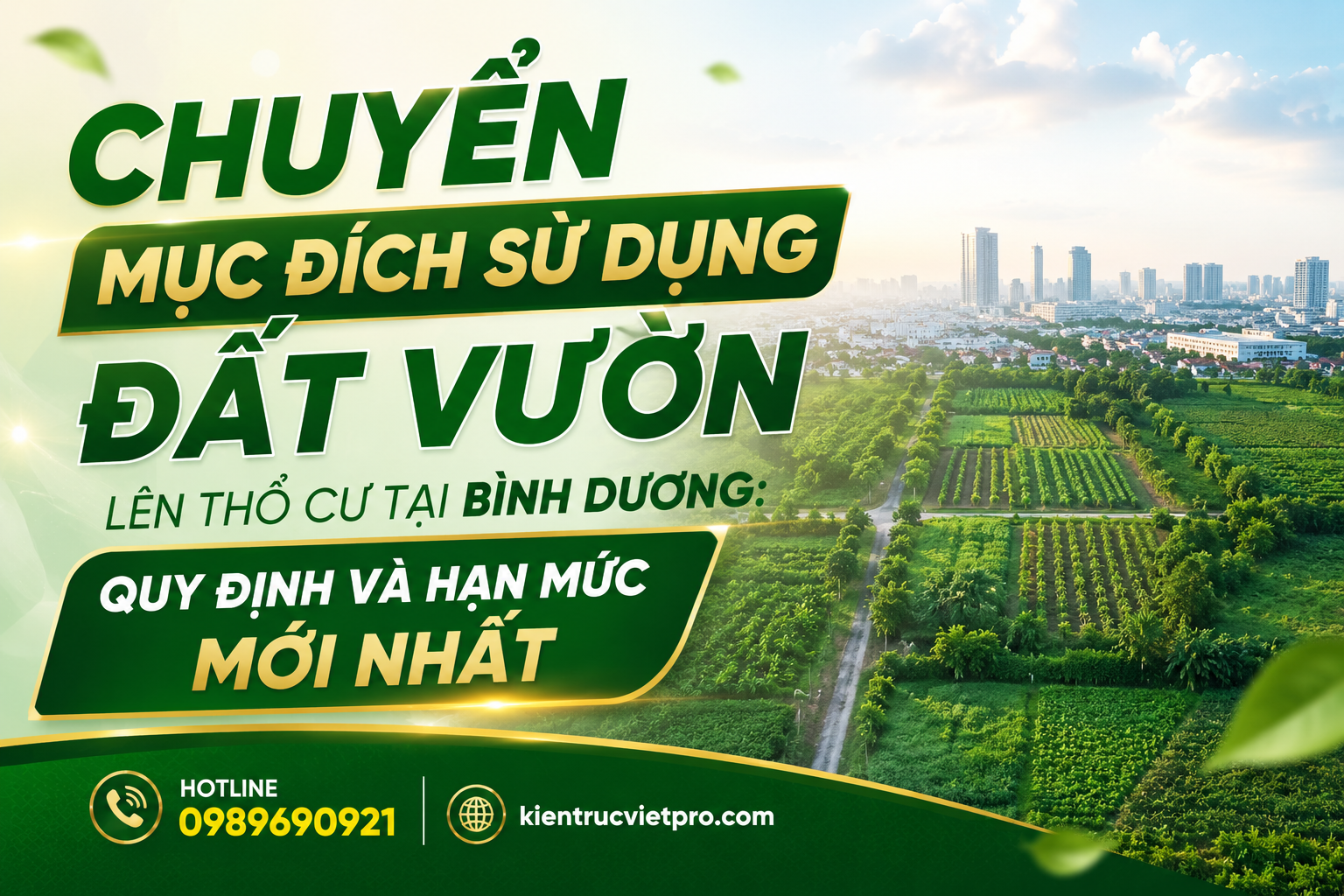 quy định chuyển mục đích sử dụng đất vườn lên đất thổ cư tại Bình Dương