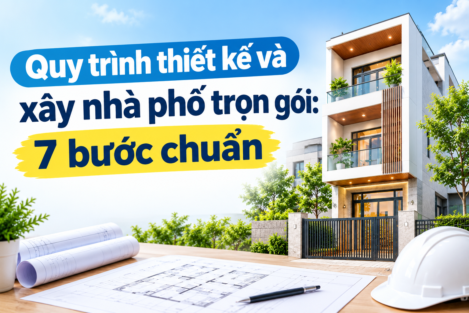 Quy trình thiết kế và xây nhà phố trọn gói: 7 bước chuẩn