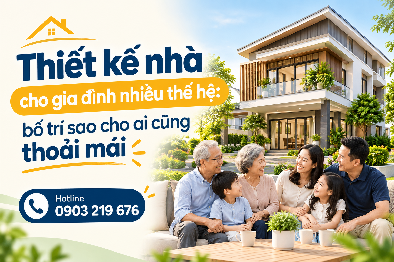 Thiết kế nhà cho gia đình nhiều thế hệ: bố trí sao cho ai cũng thoải mái